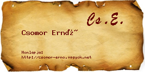 Csomor Ernő névjegykártya
