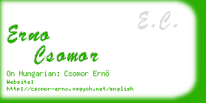 erno csomor business card