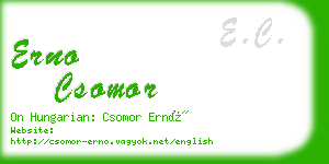 erno csomor business card